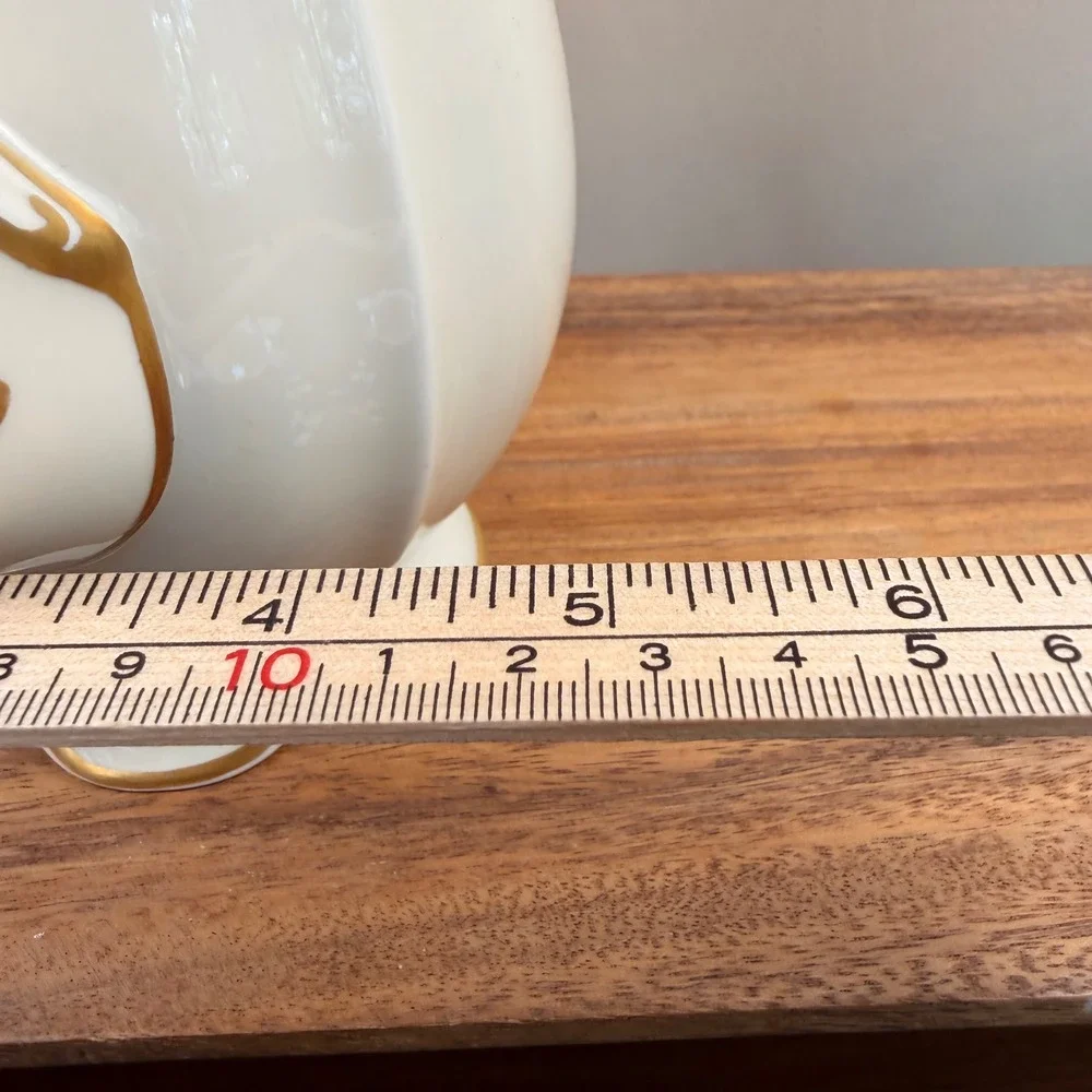 Vintage Johann Haviland Antoinette Bavaria Teapot Gold Trim White Porcelain